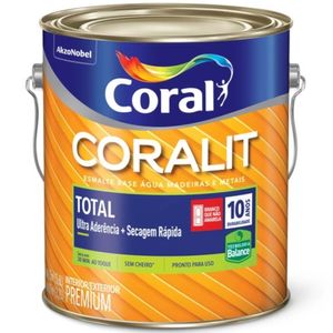Esmalte a Base de Água Coralit Total Zero Brilhante 3,6 Litros Amarelo  - CORAL
