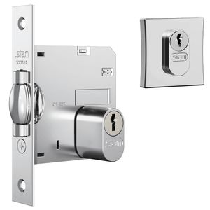 Fechadura 1005 com Trinco Rolete e Roseta Quadrada Cromado - 10892 - STAM
