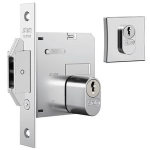 Fechadura 1006 para Porta de Bater e Correr com Roseta Quadrada Cromado - 10893 - STAM