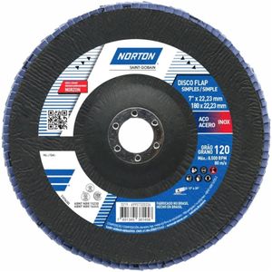 Disco Flap R822 Grão 120 180x22,23mm - 69957320336 - NORTON