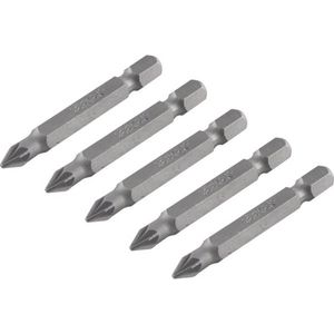 Bits Pozidrive com Encaixe de 1/4" e nº 1 de 50mm com 5 Peças - 3538301050 - VONDER