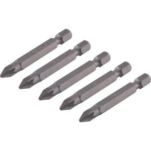Bits Pozidrive com Encaixe de 1/4" e Ponta nº 2 de 50mm com 5 Peças - 3538302050 - VONDER