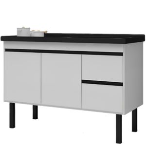 Gabinete Branco para Cozinha Color em Madeira MDF de 1,14m Para Pias de 1,20m - 360 - PRIMATTO