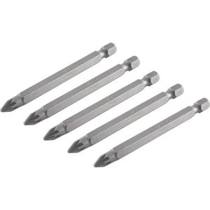 Bits Pozidrive com Encaixe de 1/4" e Ponta nº 2 de 75mm com 5 Peças - 3538302075 - VONDER