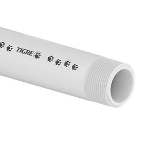 Tubo de Rosca PVC Branco 1.1/2" 50mm 6 Metros - 10001943 - TIGRE
