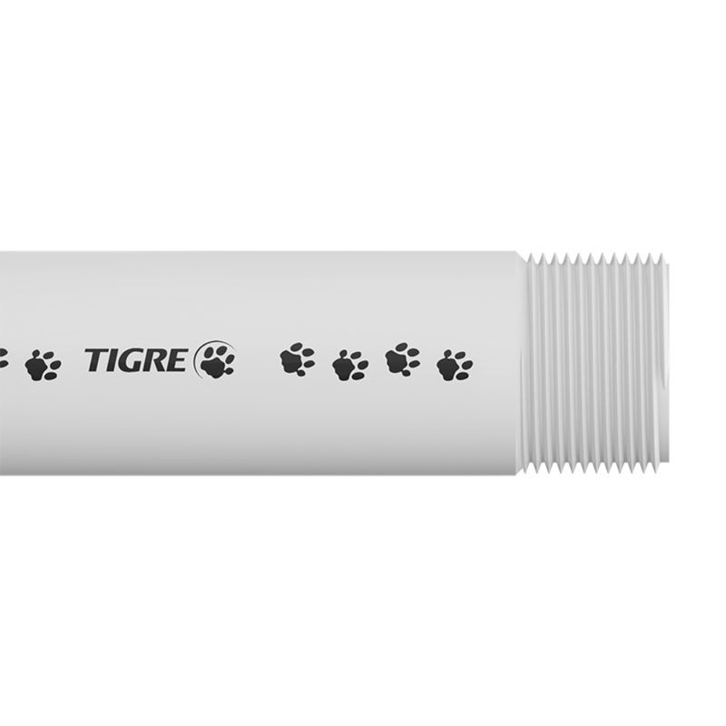 Tubo de Rosca PVC Branco 1.1_2_ 50mm 6 Metros - 10001943 - TIGRE -1-