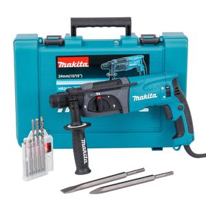 Martelete Combinado 24mm 15/16"" 110 Volts + Maleta e Acessórios - HR2470X21 - MAKITA