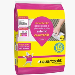 Argamassa Cimentcola Cinza para Porcelanato e Piso Externo 20 Kilos - 0100.0001.0020PA/PL - QUARTZOLIT