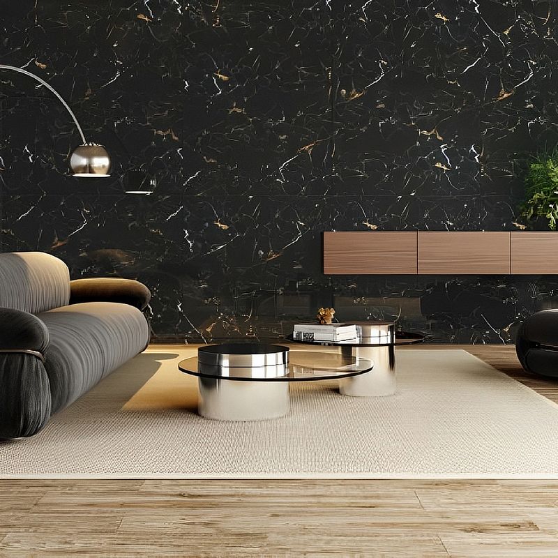 Porcelanato Saint Black Polido 119X119cm Caixa com 2,83m² _ 2 Pecas - 84081 - GAUDI