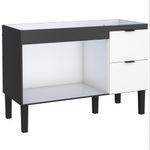 Gabinete em Madeira Colibri Branco e Preto para Pias de 1,20 Metro com 2 Portas e 2 Gavetas - P101145 - COZIMAX