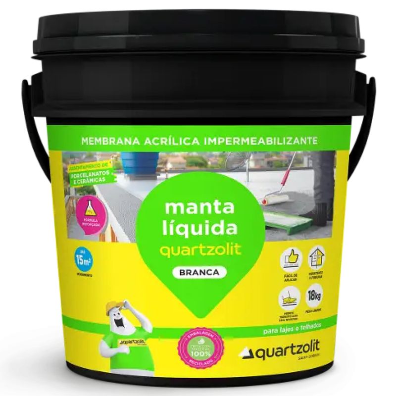 Manta Liquida Membrana Acrilica Impermeabilizante Branca 18 Kilos - 31113.02.34.053 - QUARTZOLIT