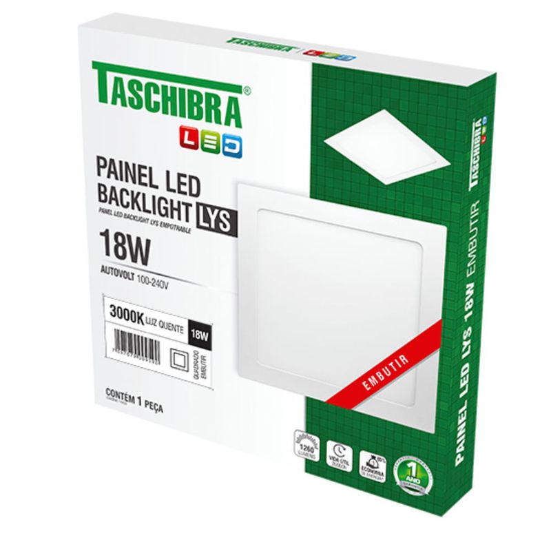 Painel-com-Placa-Led-Quadrado-de-Embutir-Lys-18-Watts-3000K-Branco---15140164---TASCHIBRA--4-