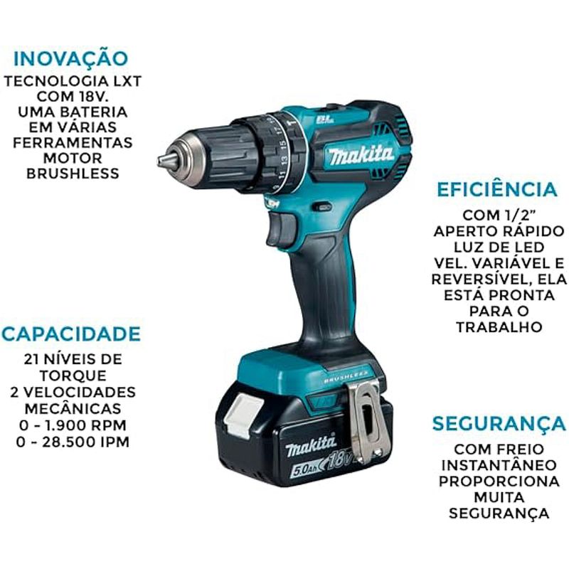 Parafusadeira-e-Furadeira-de-Impacto-com-Bateria-18-Volts-Bivolt---DHP485RF1J---MAKITA--1-