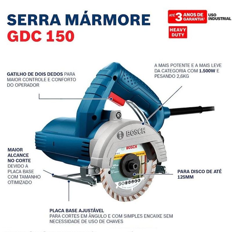 Serra-Marmore-GDC-150-110-Volts---2-Discos---06015486A3000---BOSCH--3-