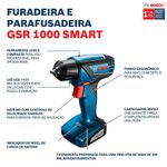 Parafusadeira _ Furadeira a Bateria GSR1000 Smart - 06019F40E3000 - BOSCH