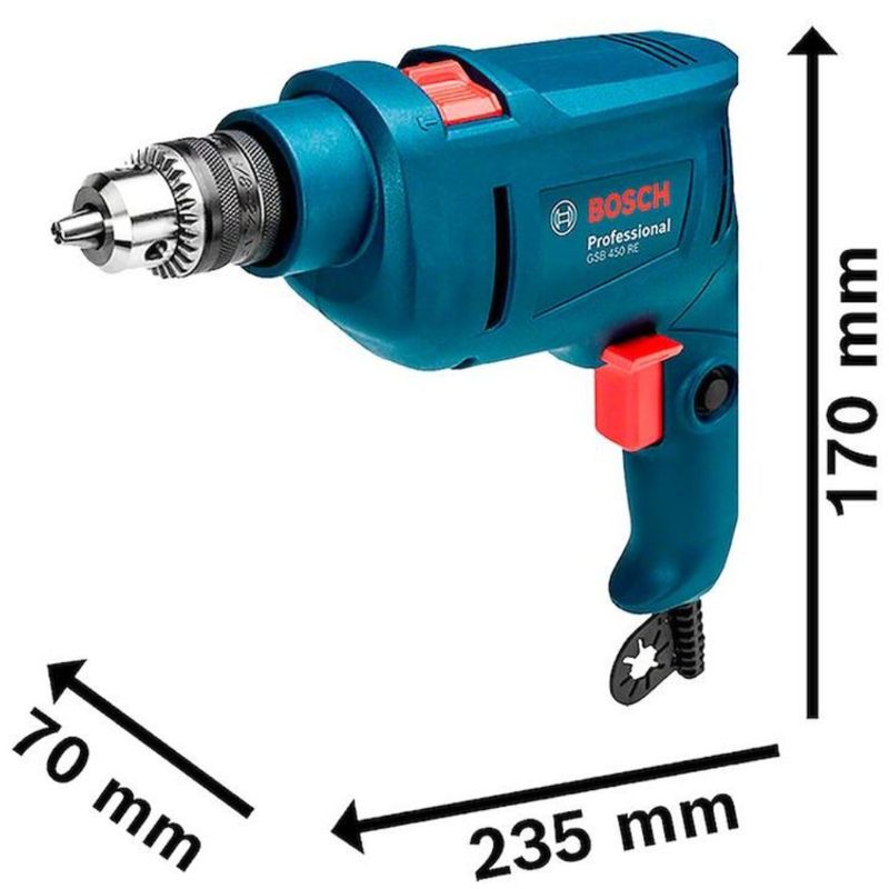 Furadeira de Impacto GSB 450 RE 3_8__ + Jogo de Brocas e Bits X-Line com 30 Pecas - BOSCH