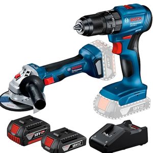 Kit Furadeira GSB 185-LI + Esmerilhadeira GWS 180-LI com 2 Baterias - 06019H90E5000 - BOSCH