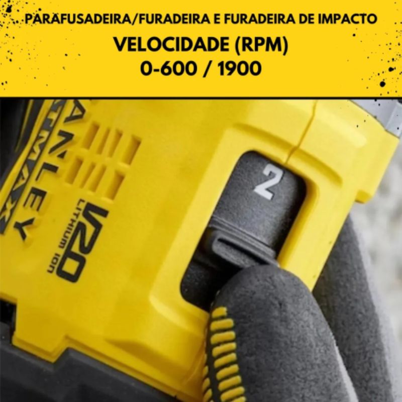 Parafusadeira-e-Furadeira-de-Impacto-Brushless-1_2_-13mm-20-Volts-Max-Bivolt-com-2-Baterias---Maleta---SBD715D2K-BR---STANLEY--5-