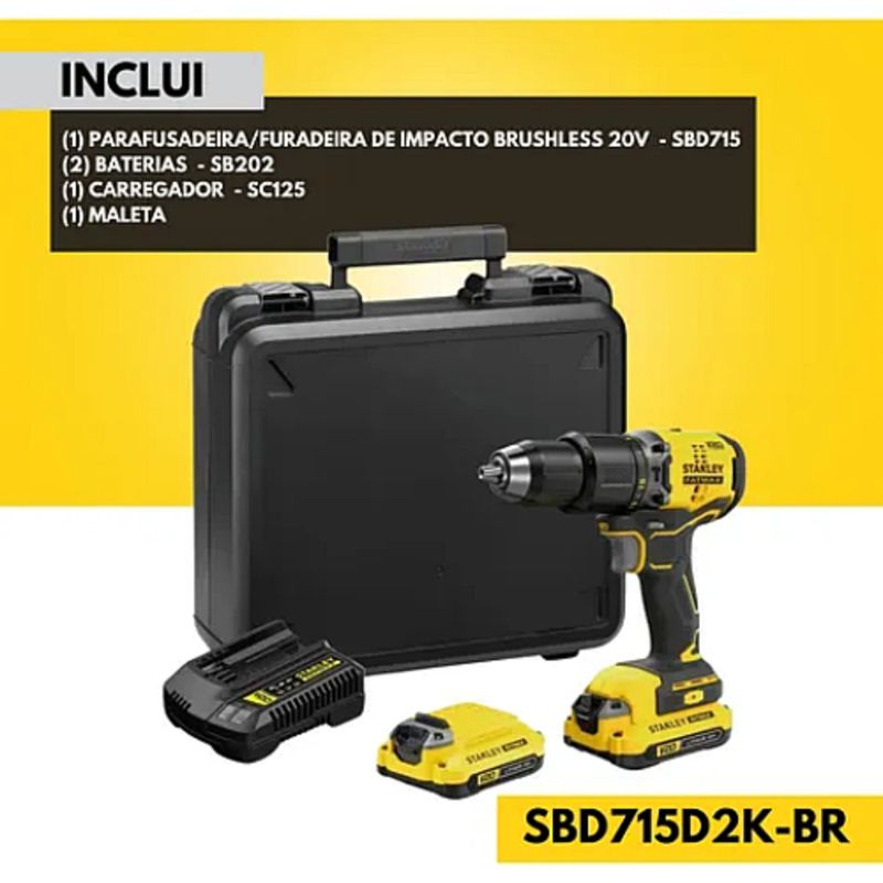 Parafusadeira-e-Furadeira-de-Impacto-Brushless-1_2_-13mm-20-Volts-Max-Bivolt-com-2-Baterias---Maleta---SBD715D2K-BR---STANLEY--7-