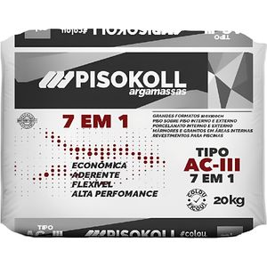 Argamassa Flexível ACIII Cinza 7 em 1 20 Kilos - AC3 7X1 - PISOKOLL