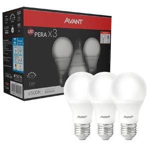 Lâmpada Pera Led Branca 6500K 15 Watts Bivolt Pack Com 3 Peças - 335441473 - AVANT