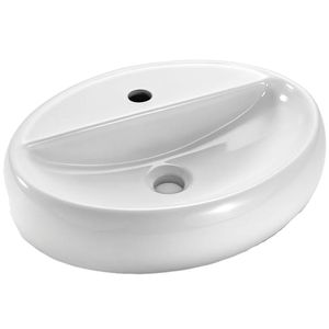 Cuba de Apoio Oval para Mesa 49x38cm Branca - ICA1100 - ICASA