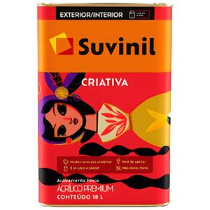 Tinta Acrílica Fosco Criativa 18 Litros Branco Neve - 50626291 - SUVINIL