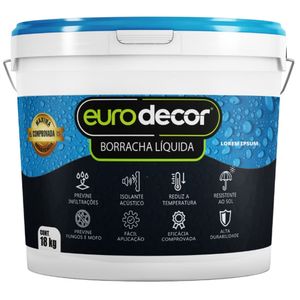 Borracha Líquida Impermeabilizante com 18 Kilos Cinza Crômio - 03.01.01.0063 - EURODECOR