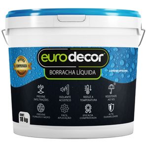 Borracha Líquida Impermeabilizante com 18 Kilos Preta - 03.01.01.0042 - EURODECOR