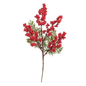 Galhos Decorativos Azevinho Curto 35cm Vermelho e Verde - 1087471 - CROMUS