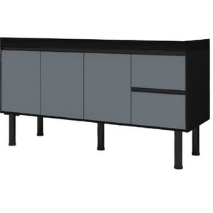Gabinete Madeira Color 1,44 Metros Preto/Cinza - 279 - PRIMATTO