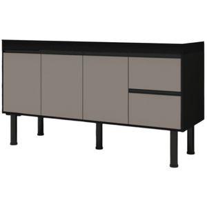Gabinete Madeira Color 1,74m Preto/Ouro - 297 - PRIMATTO