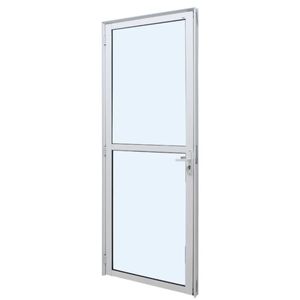 Porta de Vidro PA1 Perfecta 1 Folha 215x80cm Branca Direita - 1074-3381 - JAP
