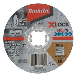 Disco de Corte 115mm x 1.2 mm X-Lock - E-00387 - MAKITA