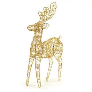 Rena Decorativa em Metal Vazado 40cm Ouro Velho - 1049968 - CROMUS