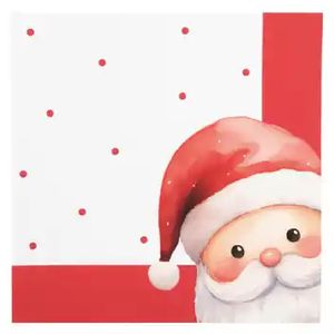 Guardanapo de Papai Noel Vermelho e Branco 32,5cm Com 20 Unidades - 1089526 - CROMUS