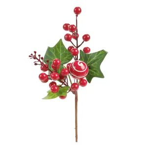 Galho Decorativo com Folha Fruta Pick 25cm - 1091390 - CROMUS