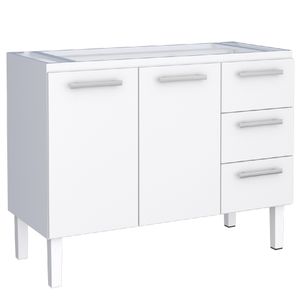 Gabinete Aço Novo Venus 1,17 Metros Branco Para Pias de 1,20 Metros - P103619 - COZIMAX