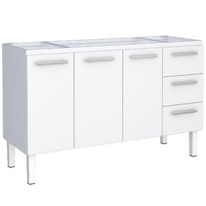 Gabinete Aço Novo Venus 1,44 Metros Branco Para Pia 1,50 Metros - P103623 - COZIMAX