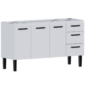 Gabinete Aço Atena 1,44 Metros Branco Para Pias de 1,50 Metros - P102963 - COZIMAX