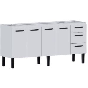 Gabinete Aço Atena 1,74 Metros Branco Para Pia 1,80 Metros - P103617 - COZIMAX