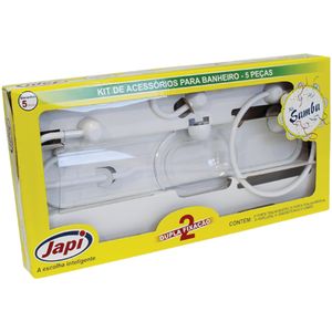 Kit de Acessórios para Banheiro Samba 5 Peças Branco - JKSB - JAPI