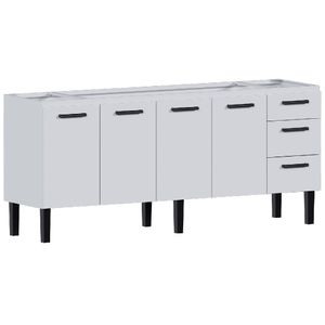 Gabinete Aço Atena 1,92 metros Branco Para Pia 2,00 Metros - P103618 - COZIMAX