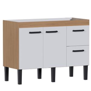 Gabinete Madeira Sabia 1,14 Metros Jequitibá Branco Para Pia 1,20 Metros - P103606 - COZIMAX