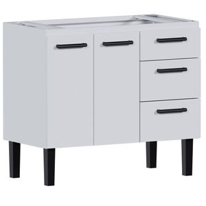 Gabinete Aço Atena 0,95m Branco Para Pia 1,00 Metros - P103614 - COZIMAX