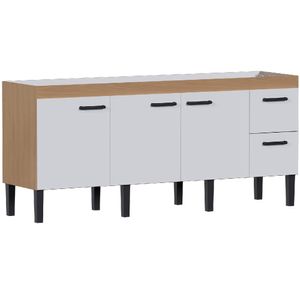 Gabinete Madeira Sabia 1,94 Metros Jequitibá Branco Para Pia 2,00 Metros - P103612 - COZIMAX