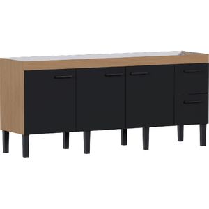 Gabinete Madeira Sabia 1,94 Metros Jequitibá Preto Para Pia 200m - P103613 - COZIMAX