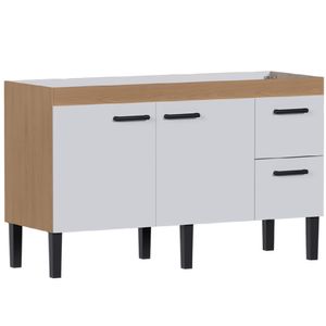 Gabinete Madeira Sabia 1,44 Metros Jequitibá Branco Para Pia 1,50 Metros - P103608 - COZIMAX