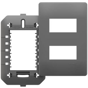 Placa 4x2 Suporte com 2 Módulos Distanciados Habitat Onix - 06445710 - FAME