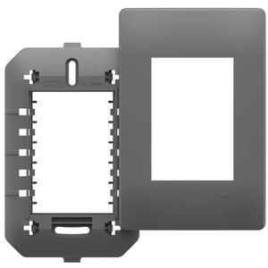 Placa 4x2 com Suporte para 3 Módulos Habitat Onix - 06445720 - FAME